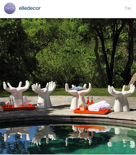 EDmodern, Elle Decor Instagram, Global Views Hands Stools