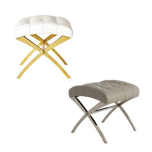 White leather dressing store table stool