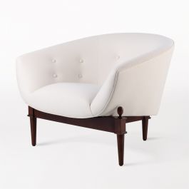 Mimi Chair - Elegant White Leather & Muslin Design